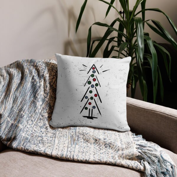 "Colorful Dots Christmas Tree" Basic Pillow - Image 2