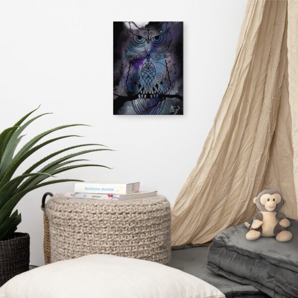 "Stellar Owl" Canvas Print - Image 3