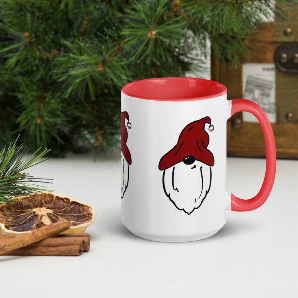 "Red Hat Gnome" Mug with Color Inside - Image 4