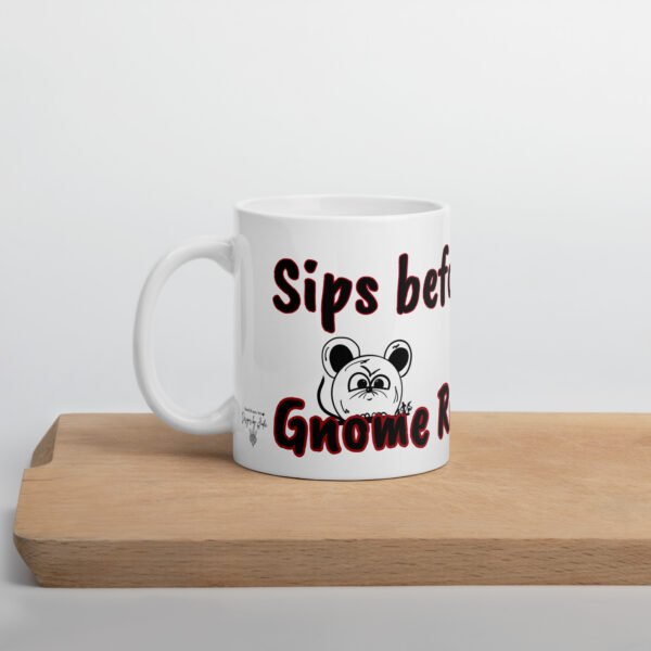 "Sips before Smiles" White glossy mug - Image 6