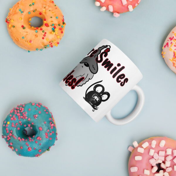 "Sips before Smiles" White glossy mug - Image 9