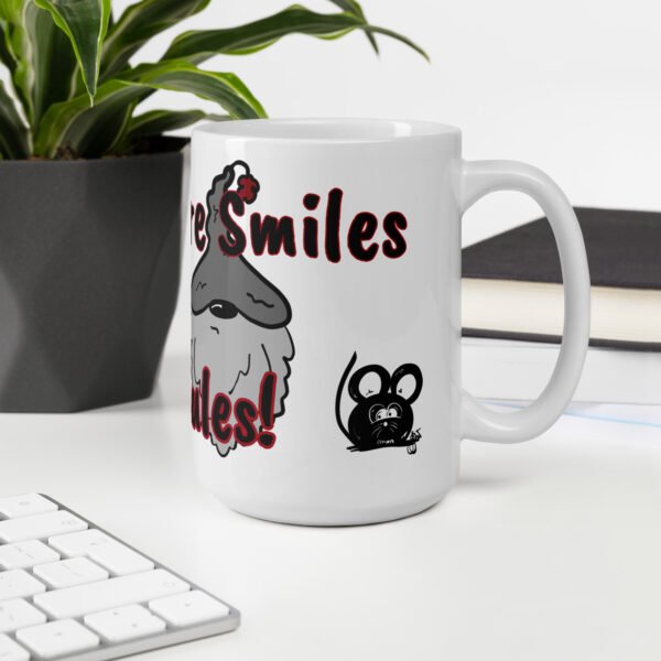 "Sips before Smiles" White glossy mug - Image 4