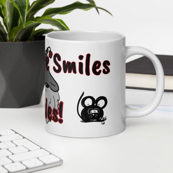 "Sips before Smiles" White glossy mug - Image 5