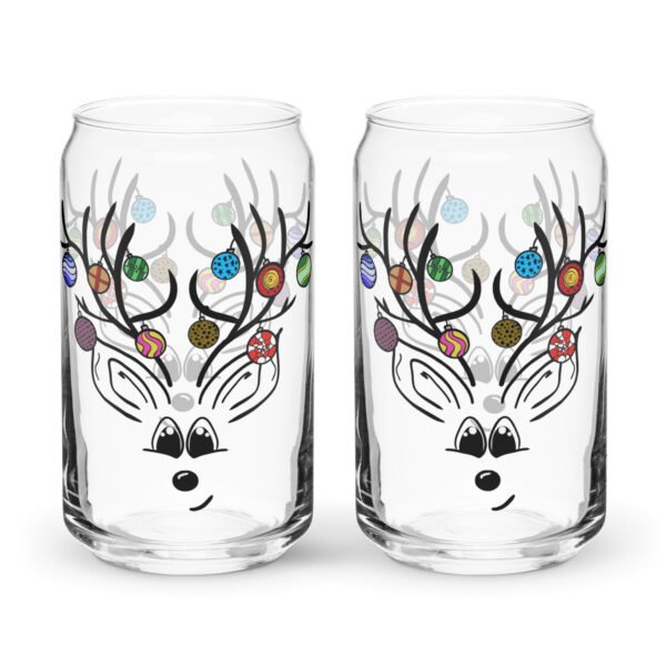 "Her Antler Adornments" Can-shaped glass - Image 2