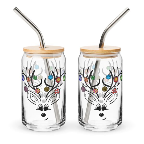 "Her Antler Adornments" Can-shaped glass