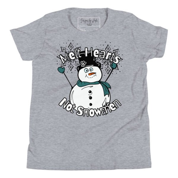Kids "Melt Hearts, Not Snowmen" Short Sleeve T-Shirt - Image 13