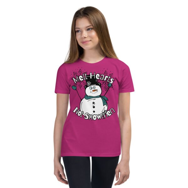 Kids "Melt Hearts, Not Snowmen" Short Sleeve T-Shirt - Image 3