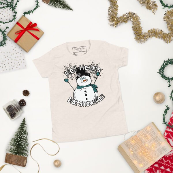Kids "Melt Hearts, Not Snowmen" Short Sleeve T-Shirt - Image 7