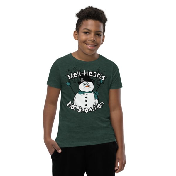 Kids "Melt Hearts, Not Snowmen" Short Sleeve T-Shirt - Image 4
