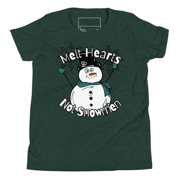 Kids "Melt Hearts, Not Snowmen" Short Sleeve T-Shirt - Image 11
