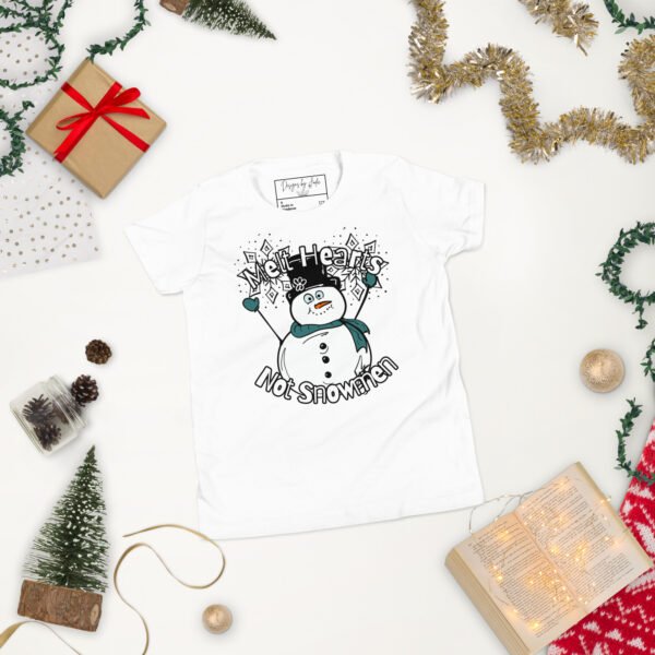 Kids "Melt Hearts, Not Snowmen" Short Sleeve T-Shirt - Image 8